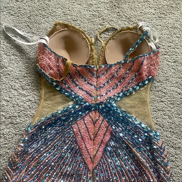 NWT Portia and Scarlett Pink and Blue Sequin Bustier Mini Dress PS23730C - Picture 4 of 7